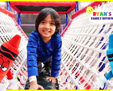Crayola Experience Giant Indoor Kids play area with Ryan's Family Review!