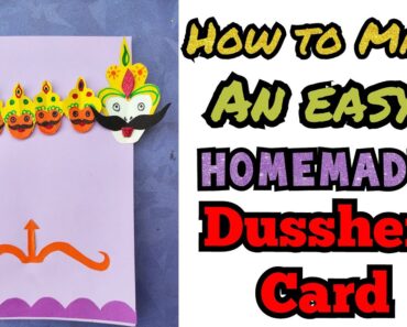 Dussehra Card | Easy Ravan Greeting Card for Kids | Dussehra Craft ideas |DIY Dussehra card for kids