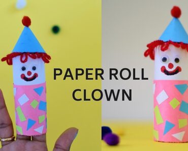 Finger puppet clown craft~Paper roll joker~Easy craft ideas for kids~preschool crafts activities
