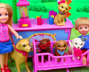 Barbie Puppy Cradle & New Chelsea Lemonade Stand Toy Review Kids Toys
