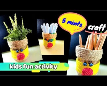 KIDS EASY CRAFT ACTIVITY 5min! RECYCLING IDEAS Decorate personalize plastic bottles w your kids! FUN