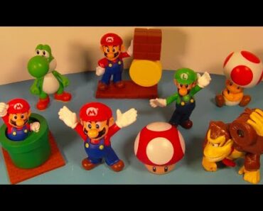 2014 SUPER MARIO BROS. SET OF 8 McDONALD'S HAPPY MEAL KID'S TOY'S VIDEO REVIEW