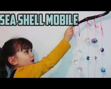 DIY mermaid Sea Shell Hanging Mobile – kids craft ideas – kids room decor – creative play
