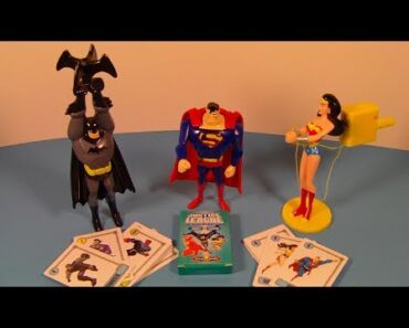 2007 DC JUSTICE LEAGUE UNLIMITED SET OF 4 HARDEE'S COOL KID'S TOY'S VIDEO REVIEW