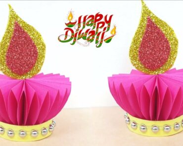 Origami Diya | Paper Candle | Easy Paper Crafts | Diwali decoration ideas | 5 minutes Crafts | Kids