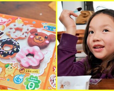 Kalina Makes DIY Donuts For Kids! 🍩 Japan Snack Review!!!