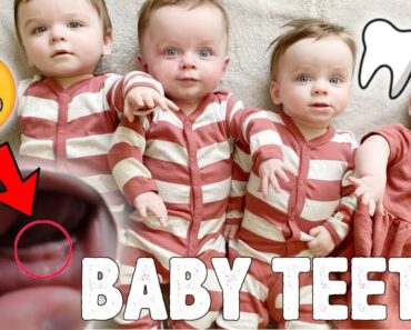 QUADRUPLETS GOT THEIR FIRST BABY TEETH!! (TEETHING!) | DADDY HAS SPECIAL HANDSHAKES WITH BIG KIDS