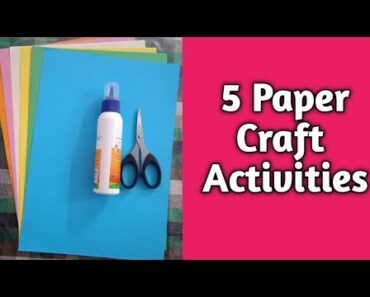 5 Paper craft ideas for kids| Easy paper craft for kids at home|Easy paper craft activities