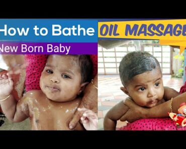 How to Bathe Newborn Baby | Bathing Newborn Baby Malayalam | Oil Massage for Newborn Baby