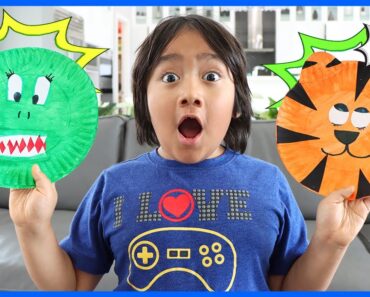 How to Make ABC Animals Paper Plates for kids with Ryan!