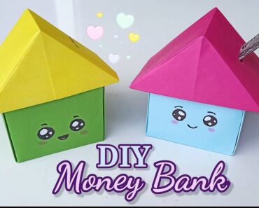 DIY MINI PAPER COIN BANK / Paper House Bank / Easy kids craft ideas / Origami Paper Craft