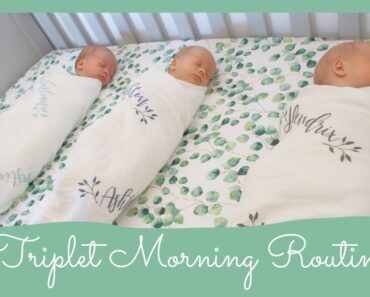 Newborn Triplets' Morning Routine