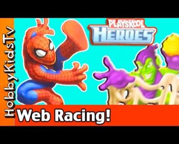 Spider-Man Web Racing Fun House! Kids Toy Review + Play by HobbyKidsTV