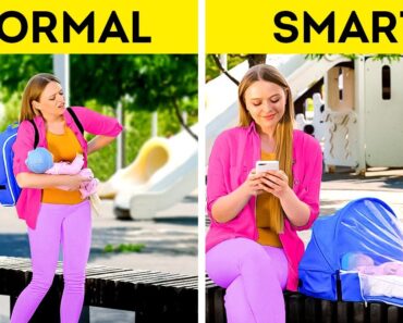 Normal MOM vs Smart MOM | MUST-TRY Hacks And Gadgets For New Parents👨‍👩‍👧
