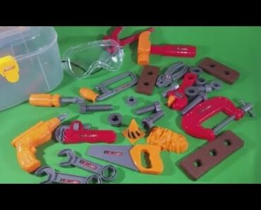 Educational video with toy hand tools for kids