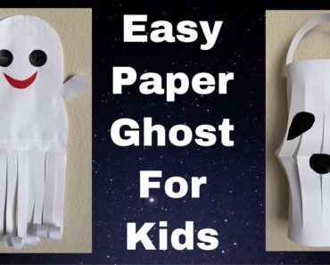 Easy Paper Ghost for Kids / Halloween Craft Ideas for Kids / Paper Lantern / Paper Ghost Craft